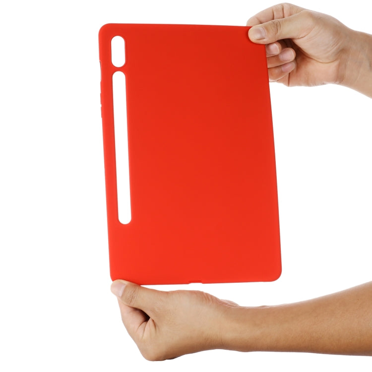 For Samsung Galaxy Tab S9 Ultra Pure Color Liquid Silicone Shockproof Tablet Case(Red) - Galaxy Tab S9 Ultra Cases by buy2fix | Online Shopping UK | buy2fix