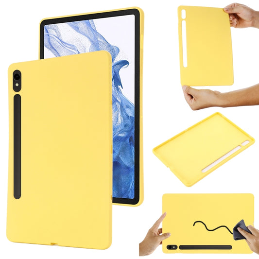 For Samsung Galaxy Tab S9 FE Pure Color Liquid Silicone Shockproof Tablet Case(Yellow) - Galaxy Tab S9 FE by buy2fix | Online Shopping UK | buy2fix