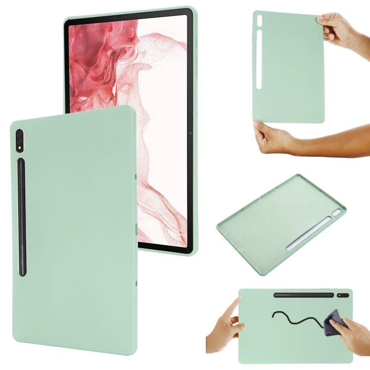 For Samsung Galaxy Tab S9 FE+ Pure Color Liquid Silicone Shockproof Tablet Case(Green) - Galaxy Tab S9 FE+ by buy2fix | Online Shopping UK | buy2fix