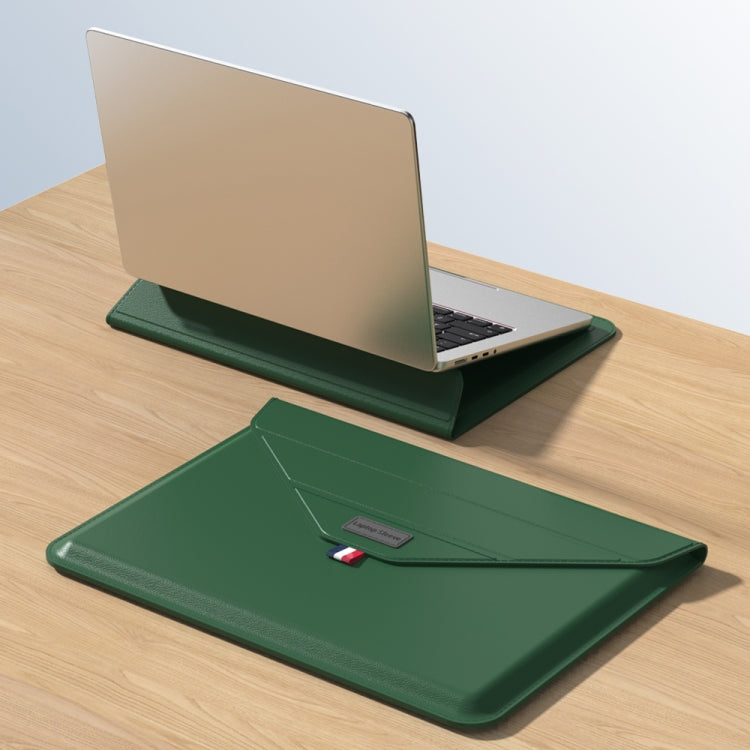 For 15.4/15.6/16.1 inch Envelope Holder Laptop Sleeve Bag(Dark Green) - 15.6 - 17 inch by buy2fix | Online Shopping UK | buy2fix