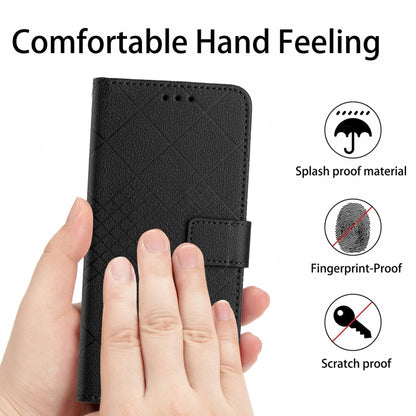 For Google Pixel 9 Pro Rhombic Grid Texture Leather Phone Case(Black) - Google Cases by buy2fix | Online Shopping UK | buy2fix