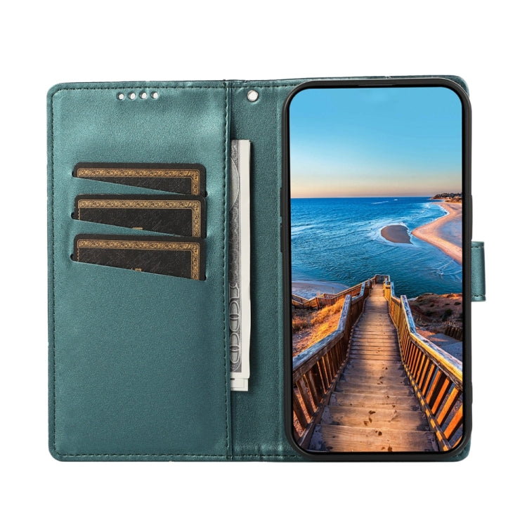 For Motorola Moto G Stylus 5G 2024 PU Genuine Leather Texture Embossed Line Phone Case(Green) - Motorola Cases by buy2fix | Online Shopping UK | buy2fix