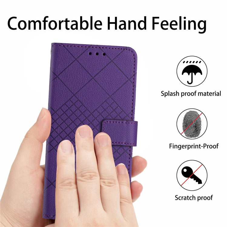 For Sony Xperia 10 VI Rhombic Grid Texture Leather Phone Case(Purple) - Sony Cases by buy2fix | Online Shopping UK | buy2fix