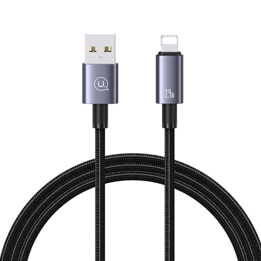 USAMS US-SJ667 USB To 8 Pin 2.4A Fast Charge Data Cable, Length: 1.2m(Black) - Normal Style Cable by USAMS | Online Shopping UK | buy2fix