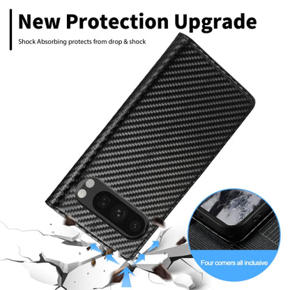 For Google Pixel 9 LC.IMEEKE Carbon Fiber Leather Phone Case(Vertical Black) - Google Cases by LC.IMEEKE | Online Shopping UK | buy2fix