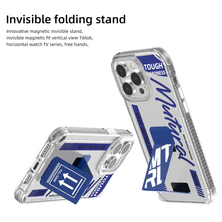 For iPhone 15 Pro Max Mutural Wing Flash Series TPU Phone Case with IML Stand(Blue) - iPhone 15 Pro Max Cases by Mutural | Online Shopping UK | buy2fix