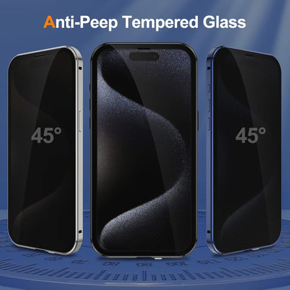 For iPhone 16 Pro Max Anti-peeping Magnetic Double-sided Tempered Glass Phone Case(Black) - iPhone 16 Pro Max Cases by buy2fix | Online Shopping UK | buy2fix