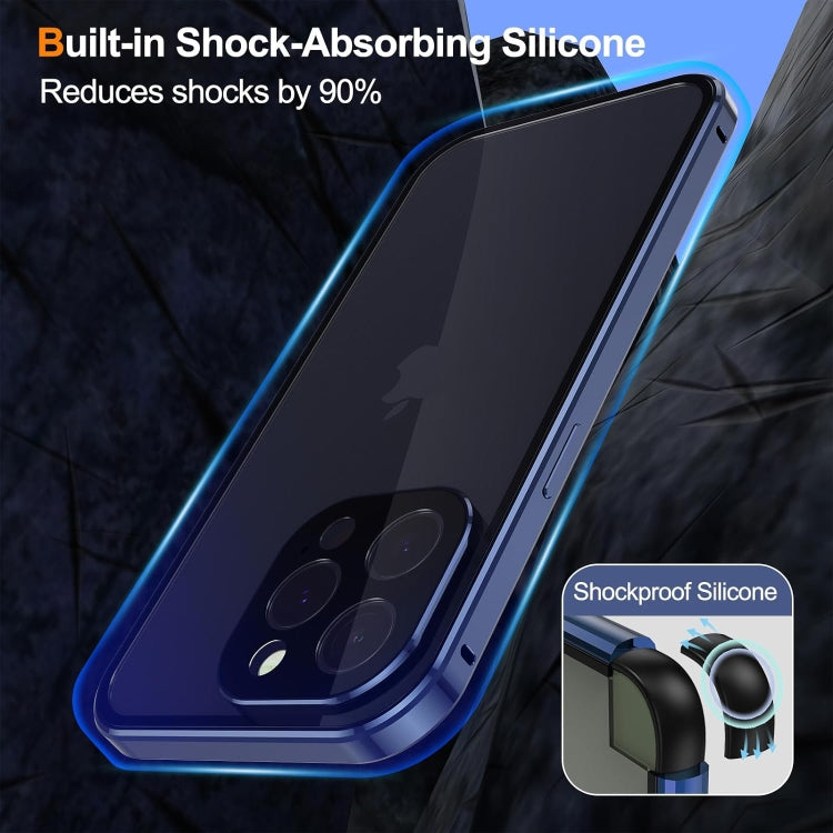 For iPhone 16 Pro Anti-peeping Magnetic Double-sided Tempered Glass Phone Case(Blue) - iPhone 16 Pro Cases by buy2fix | Online Shopping UK | buy2fix