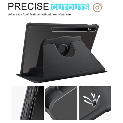 For Samsung Galaxy Tab S9+ X810 Acrylic 360 Degree Rotation Holder Tablet Leather Case(Black) - Galaxy Tab S9+ Cases by buy2fix | Online Shopping UK | buy2fix