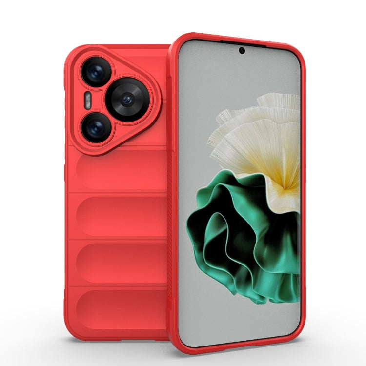 For Huawei Pura 70 Magic Shield TPU + Flannel Phone Case(Red) - Huawei Cases by buy2fix | Online Shopping UK | buy2fix