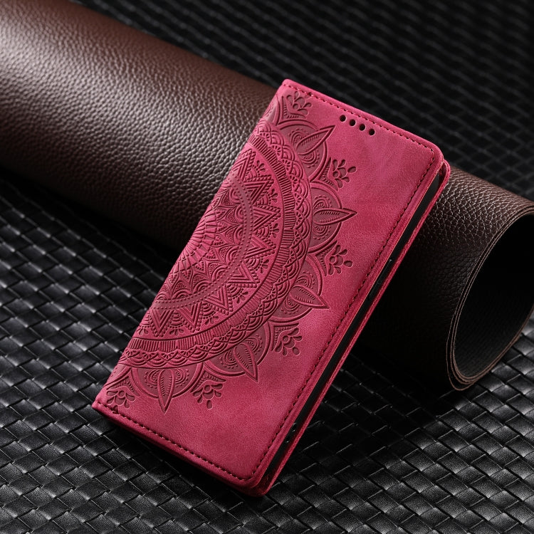 For iPhone 16 Plus Totem Embossed Magnetic Leather Phone Case(Red) - iPhone 16 Plus Cases by buy2fix | Online Shopping UK | buy2fix