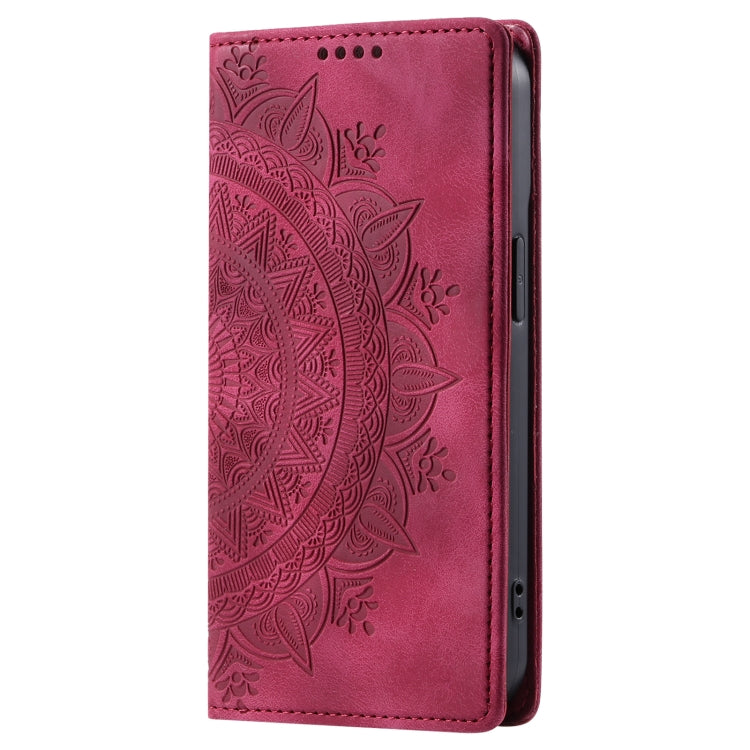 For iPhone 16 Plus Totem Embossed Magnetic Leather Phone Case(Red) - iPhone 16 Plus Cases by buy2fix | Online Shopping UK | buy2fix