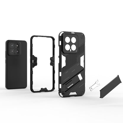 For Xiaomi 14 5G Punk Armor 2 in 1 PC + TPU Phone Case with Holder(Light Red) - 14 Cases by buy2fix | Online Shopping UK | buy2fix