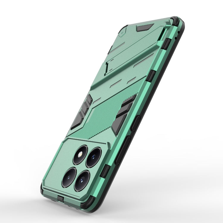 For Xiaomi Redmi K70E 5G Punk Armor 2 in 1 PC + TPU Phone Case with Holder(Green) - K70E Cases by buy2fix | Online Shopping UK | buy2fix