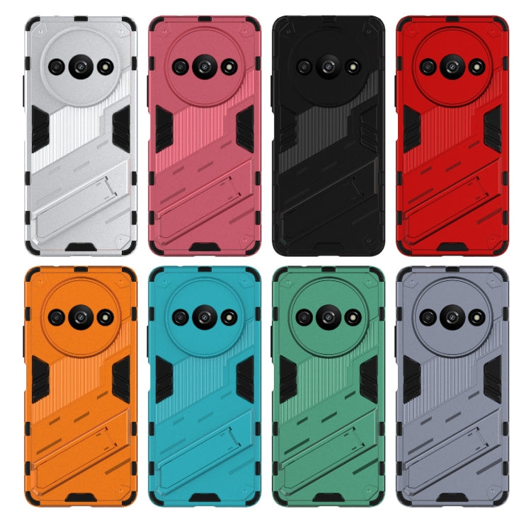 For Xiaomi Redmi A3 4G Global Punk Armor 2 in 1 PC + TPU Phone Case with Holder(Grey) - Xiaomi Cases by buy2fix | Online Shopping UK | buy2fix