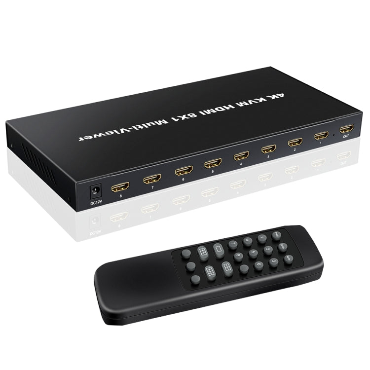 NK-E80 4K 30Hz 8 In 1 Out HDMI 8-way Screen Splitter KVM Switch(EU Plug) - Switch by buy2fix | Online Shopping UK | buy2fix