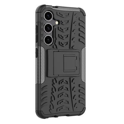 For Samsung Galaxy S24 5G Tire Texture TPU + PC Phone Case with Holder(Black) - Galaxy S24 5G Cases by buy2fix | Online Shopping UK | buy2fix