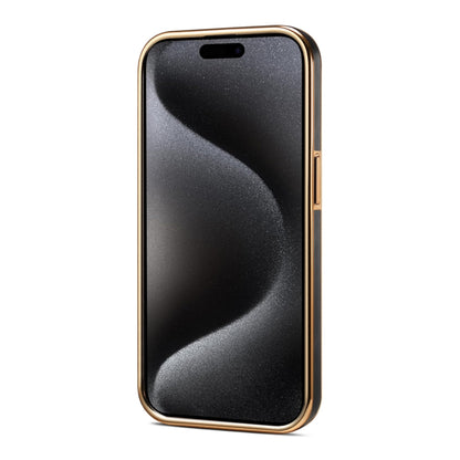 For iPhone 15 Pro Max Denior Fragrant Calf Texture Electroplating Phone Case(Black) - iPhone 15 Pro Max Cases by Denior | Online Shopping UK | buy2fix