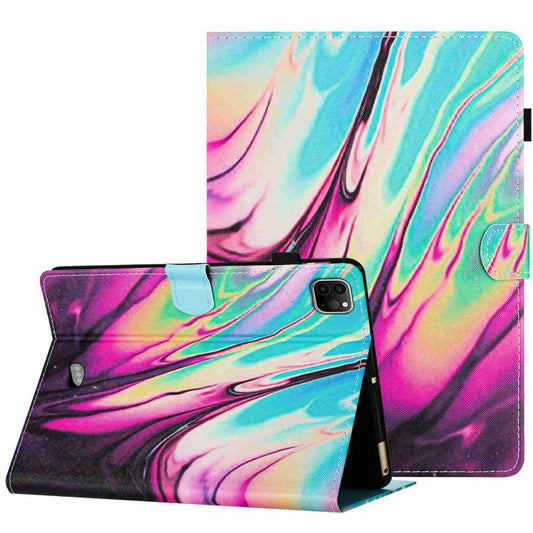 For iPad 11 Pro 2024 / 2020 / Air 4 10.9 Marble Pattern Stitching Smart Leather Tablet Case(Rose Blue) - iPad Air (2022) / (2020) 10.9 Cases by buy2fix | Online Shopping UK | buy2fix