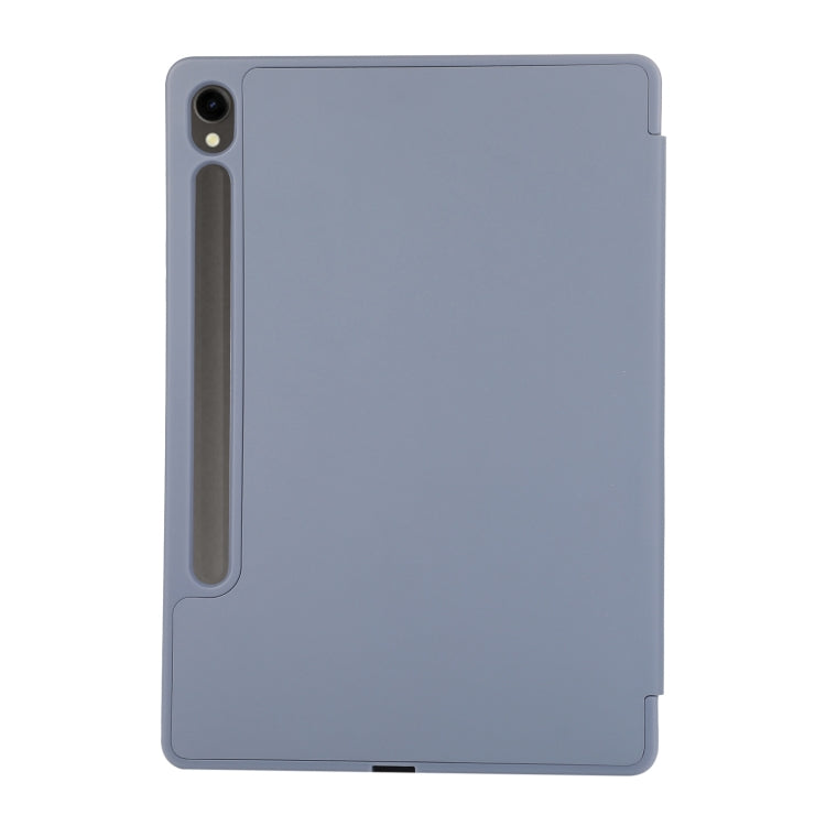 For Samsung Galaxy Tab S9 FE 3-Fold Pure Color TPU Leather Tablet Case with Pen Slot(Lavender) - Galaxy Tab S9 FE by buy2fix | Online Shopping UK | buy2fix