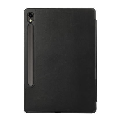 For Samsung Galaxy Tab S9 3-Fold Pure Color TPU Leather Tablet Case with Pen Slot(Black) - Galaxy Tab S9 Cases by buy2fix | Online Shopping UK | buy2fix