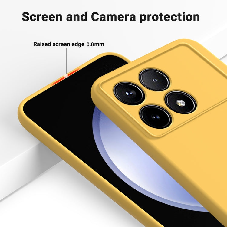 For Xiaomi Poco X6 Pro 5G/Redmi K70E Solid Color Liquid Silicone Dropproof Full Coverage Phone Case(Yellow) - K70E Cases by buy2fix | Online Shopping UK | buy2fix