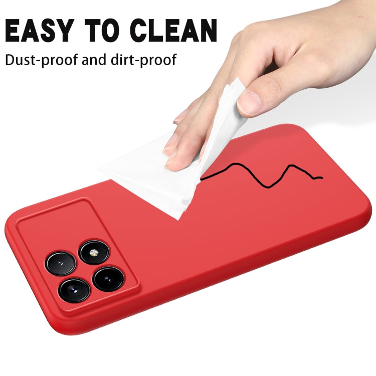 For Xiaomi Poco F6 Pro Solid Color Liquid Silicone Dropproof Full Coverage Phone Case(Red) - Xiaomi Cases by buy2fix | Online Shopping UK | buy2fix