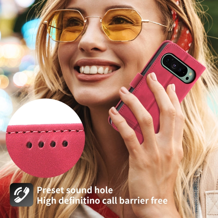 For Google Pixel 9 Dierfeng Dream Line TPU + PU Leather Phone Case(Red) - Google Cases by buy2fix | Online Shopping UK | buy2fix