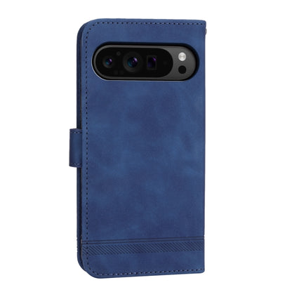 For Google Pixel 9 Pro Dierfeng Dream Line TPU + PU Leather Phone Case(Blue) - Google Cases by buy2fix | Online Shopping UK | buy2fix