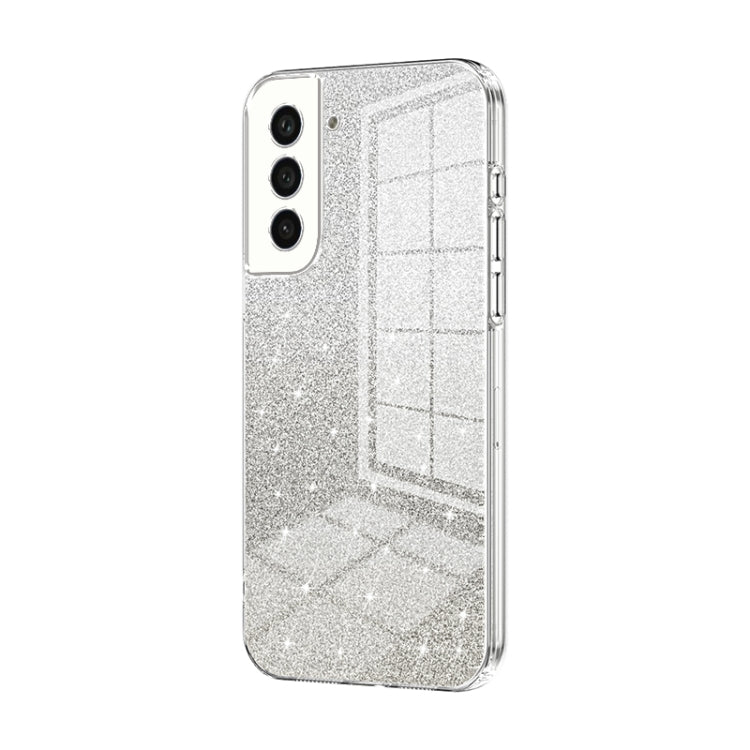For Samsung Galaxy S21+ 5G Gradient Glitter Powder Electroplated Phone Case(Transparent) - Galaxy S21+ 5G Cases by buy2fix | Online Shopping UK | buy2fix