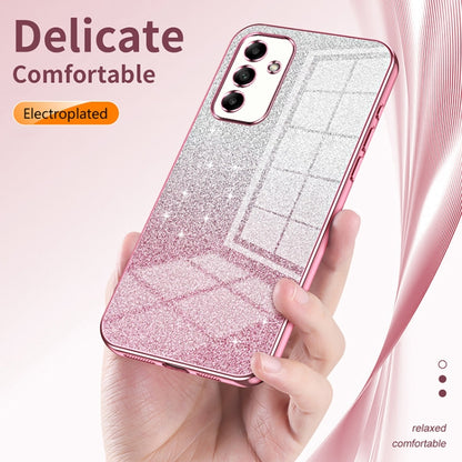 For Samsung Galaxy S21 Ultra 5G Gradient Glitter Powder Electroplated Phone Case(Transparent) - Galaxy S21 Ultra 5G Cases by buy2fix | Online Shopping UK | buy2fix