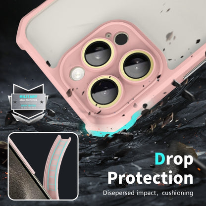 For iPhone 16 Pro Shockproof Acrylic Phone Case with Lens Glass Film(Pink) - iPhone 16 Pro Cases by buy2fix | Online Shopping UK | buy2fix