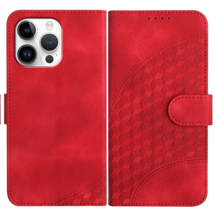 For iPhone 16 Pro Max YX0060 Elephant Head Embossed Phone Leather Case with Lanyard(Red) - iPhone 16 Pro Max Cases by buy2fix | Online Shopping UK | buy2fix