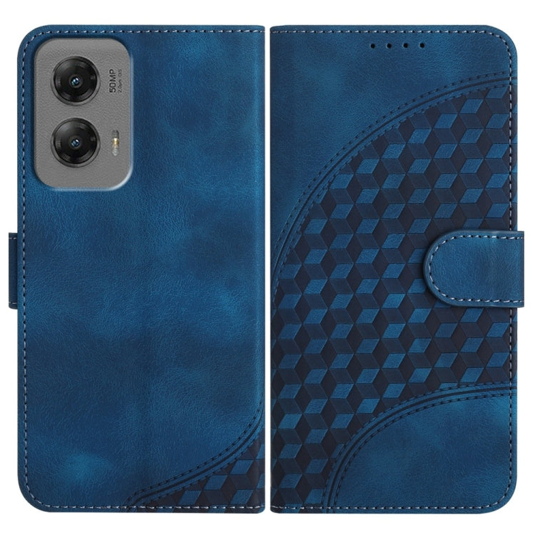 For Motorola Moto G Stylus 5G 2024 YX0060 Elephant Head Embossed Phone Leather Case with Lanyard(Royal Blue) - Motorola Cases by buy2fix | Online Shopping UK | buy2fix