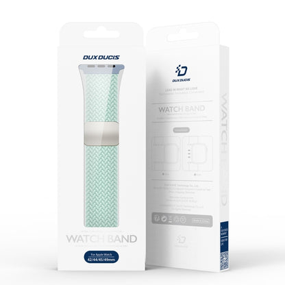 For Apple Watch 42mm DUX DUCIS Mixture Pro Series Magnetic Buckle Nylon Braid Watch Band(Light Mint) - Watch Bands by DUX DUCIS | Online Shopping UK | buy2fix