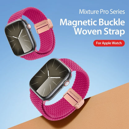 For Apple Watch Series 10 46mm DUX DUCIS Mixture Pro Series Magnetic Buckle Nylon Braid Watch Band(Raspberry Color) - Watch Bands by DUX DUCIS | Online Shopping UK | buy2fix