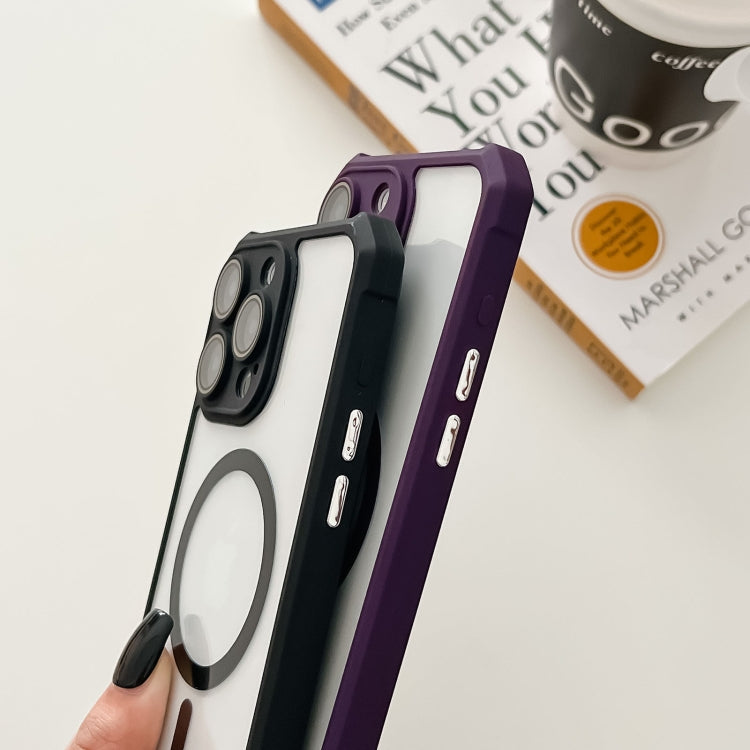 For iPhone 13 Pro Max Colorful Two-Color Lens Film MagSafe Magnetic Horn Acrylic+TPU Case(Black) - iPhone 13 Pro Max Cases by buy2fix | Online Shopping UK | buy2fix