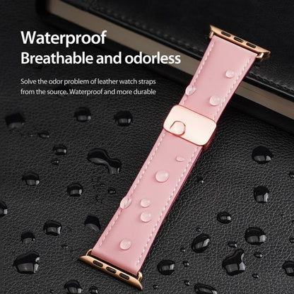 For Apple Watch Series 4 40mm DUX DUCIS YA Series Magnetic Buckle Genuine Leather Watch Band(Pink) - Watch Bands by DUX DUCIS | Online Shopping UK | buy2fix