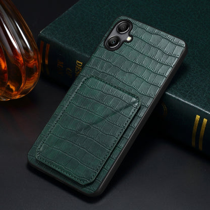 For Samsung Galaxy A13 5G Denior Imitation Crocodile Leather Back Phone Case with Holder(Green) - Galaxy Phone Cases by Denior | Online Shopping UK | buy2fix