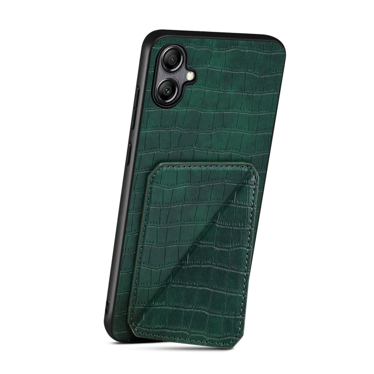 For Samsung Galaxy A52 4G / 5G Denior Imitation Crocodile Leather Back Phone Case with Holder(Green) - Galaxy Phone Cases by Denior | Online Shopping UK | buy2fix