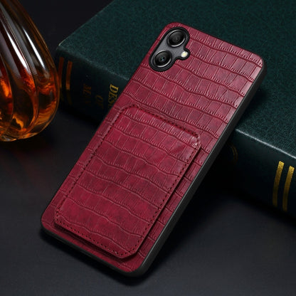 For Samsung Galaxy S24 5G Denior Imitation Crocodile Leather Back Phone Case with Holder(Rose Red) - Galaxy S24 5G Cases by Denior | Online Shopping UK | buy2fix