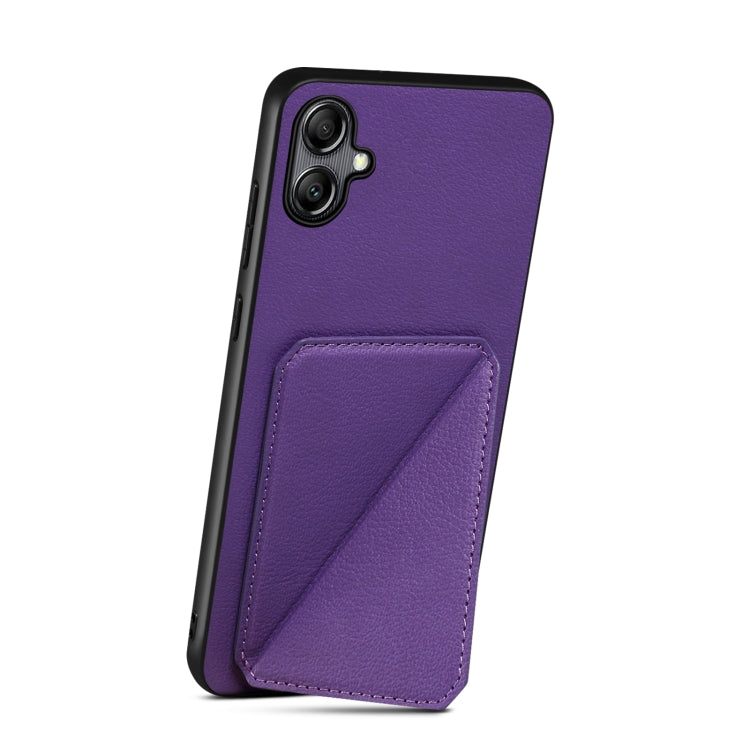 For Samsung Galaxy A05Gs Denior Imitation Calf Leather Back Phone Case with Holder(Purple) - Galaxy Phone Cases by Denior | Online Shopping UK | buy2fix