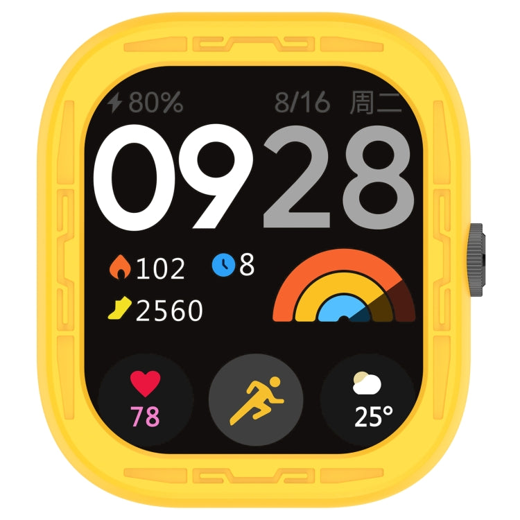 For Redmi Watch 4 Silicone Smart Watch Protective Case(Yellow) - Watch Cases by buy2fix | Online Shopping UK | buy2fix