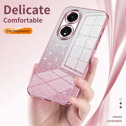 For OPPO Reno8 T 5G Gradient Glitter Powder Electroplated Phone Case(Pink) - OPPO Cases by buy2fix | Online Shopping UK | buy2fix