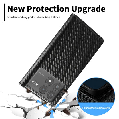 For Xiaomi Poco X6 Pro 5G LC.IMEEKE Carbon Fiber Texture Flip Leather Phone Case(Vertical Black) - Xiaomi Cases by LC.IMEEKE | Online Shopping UK | buy2fix