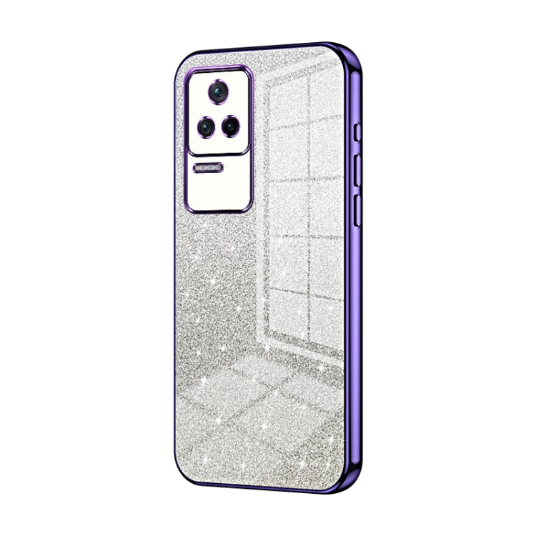 For Xiaomi Redmi K40S / Poco F4 Gradient Glitter Powder Electroplated Phone Case(Purple) - Xiaomi Cases by buy2fix | Online Shopping UK | buy2fix