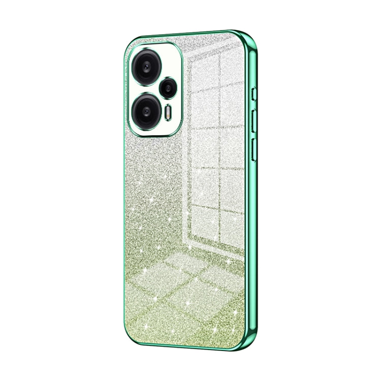 For Xiaomi Redmi Note 12 Turbo/Poco F5 Gradient Glitter Powder Electroplated Phone Case(Green) - Xiaomi Cases by buy2fix | Online Shopping UK | buy2fix