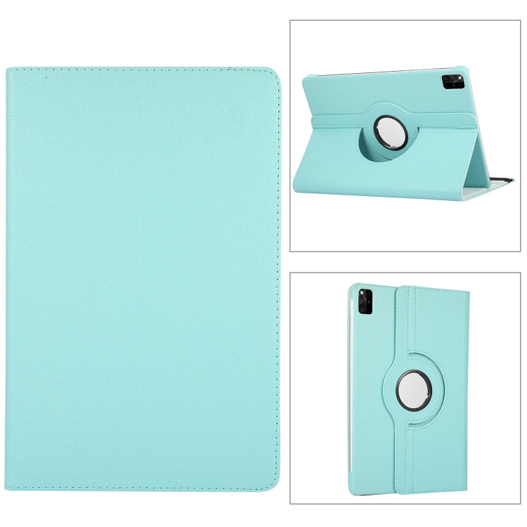 For Lenovo Tab M11 / Xiaoxin Pad 11 2024 360 Degree Rotation Litchi Texture Leather Tablet Case(Light Blue) - Lenovo by buy2fix | Online Shopping UK | buy2fix