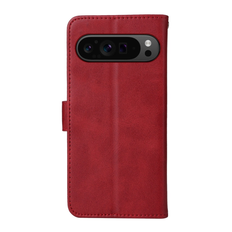 For Google Pixel 9 Pro Classic Calf Texture Flip Leather Phone Case(Red) - Google Cases by buy2fix | Online Shopping UK | buy2fix