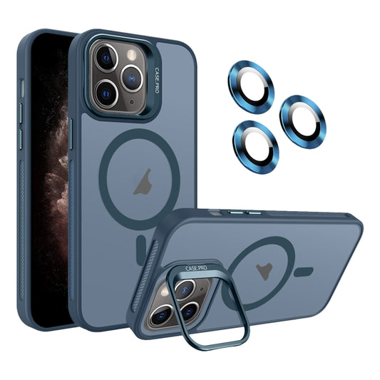 For iPhone 11 Pro Max Invisible Lens Holder MagSafe Phone Case(Navy Blue) - iPhone 11 Pro Max Cases by buy2fix | Online Shopping UK | buy2fix